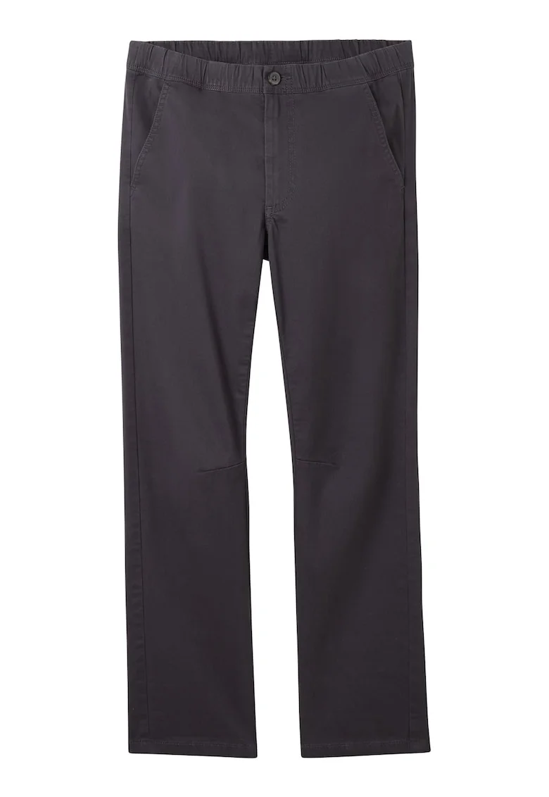 Pantaloni uni din amestec de bumbac, Gri antracit