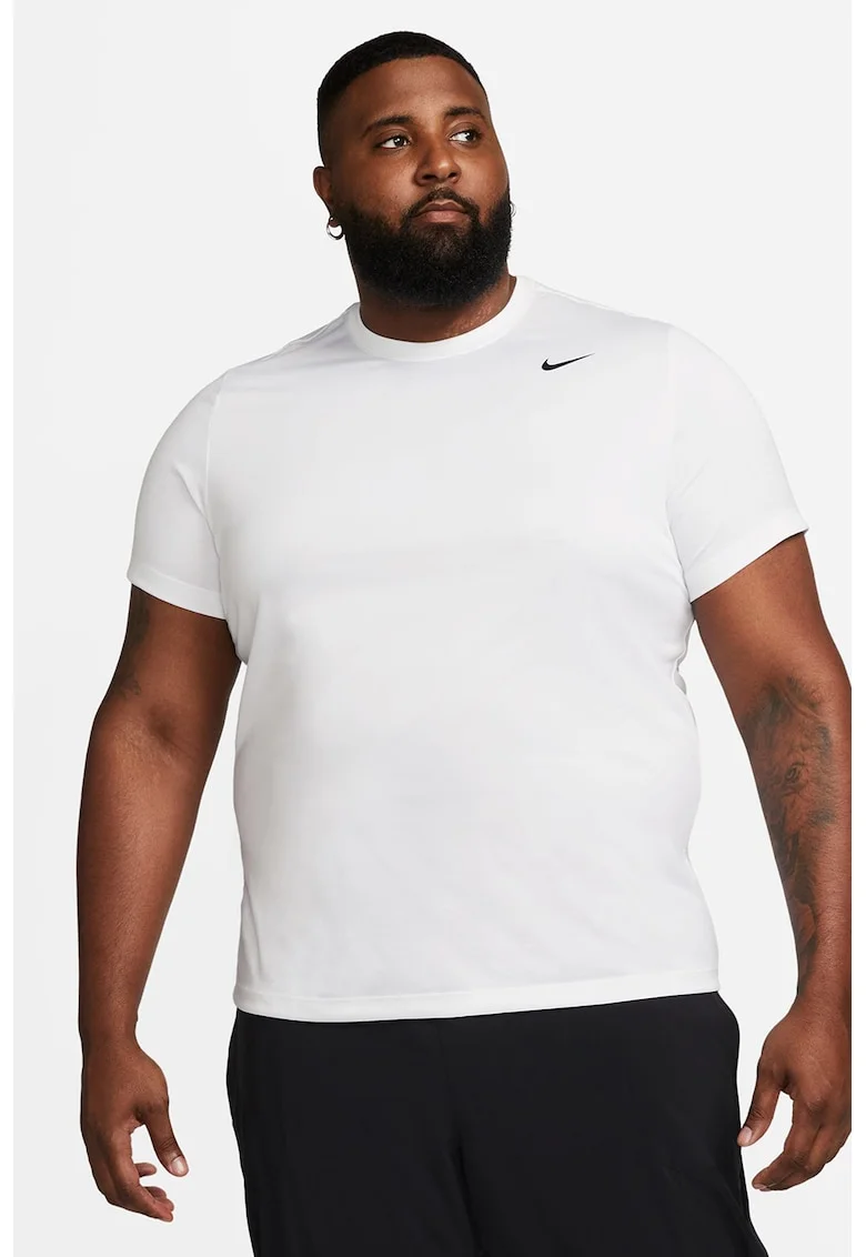 Tricou cu decolteu la baza gatului pentru fitness Legend, Alb optic