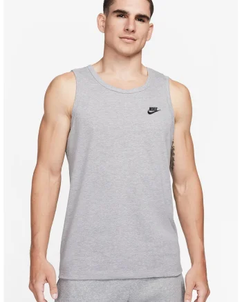 Top cu broderie logo pe piept Sportswear, Gri melange