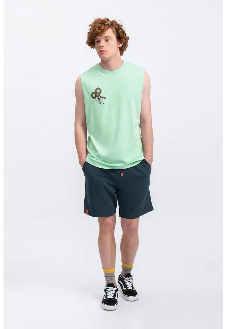 Top unisex cu imprimeu grafic, Verde menta