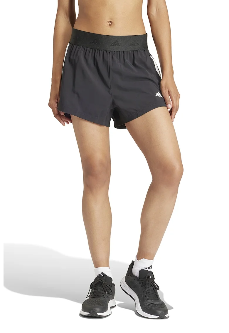 Pantaloni scurti cu talie inalta pentru fitness, Negru