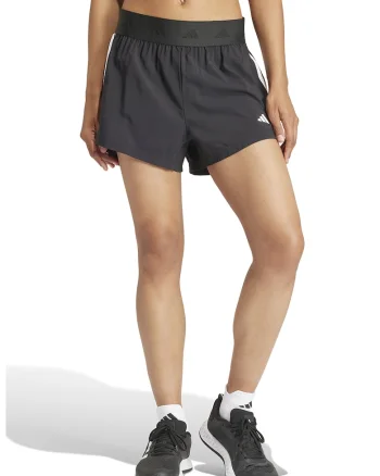Pantaloni scurti cu talie inalta pentru fitness, Negru