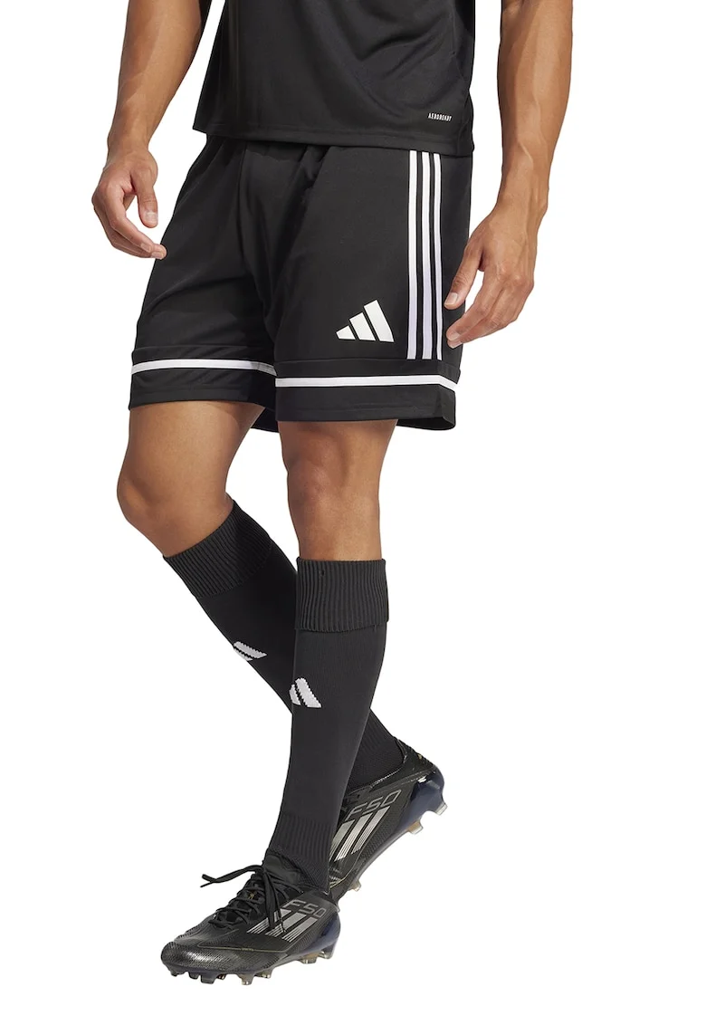 Pantaloni scurti pentru fotbal Squadra 25, Negru stins/Alb murdar