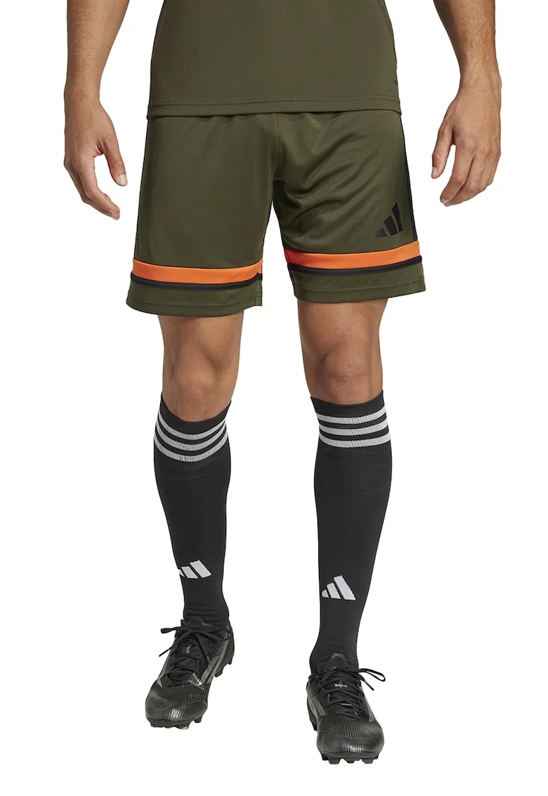 Pantaloni scurti cu detaliu logo pentru fotbal, Portocaliu/Kaki