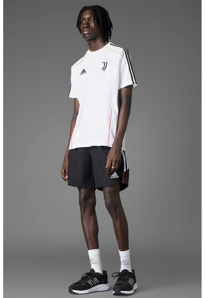 Pantaloni scurti cu snur pentru fotbal, Alb/Negru