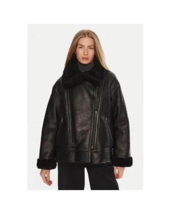 Cojoc dama,  304328138, Piele naturala, Negru, Negru