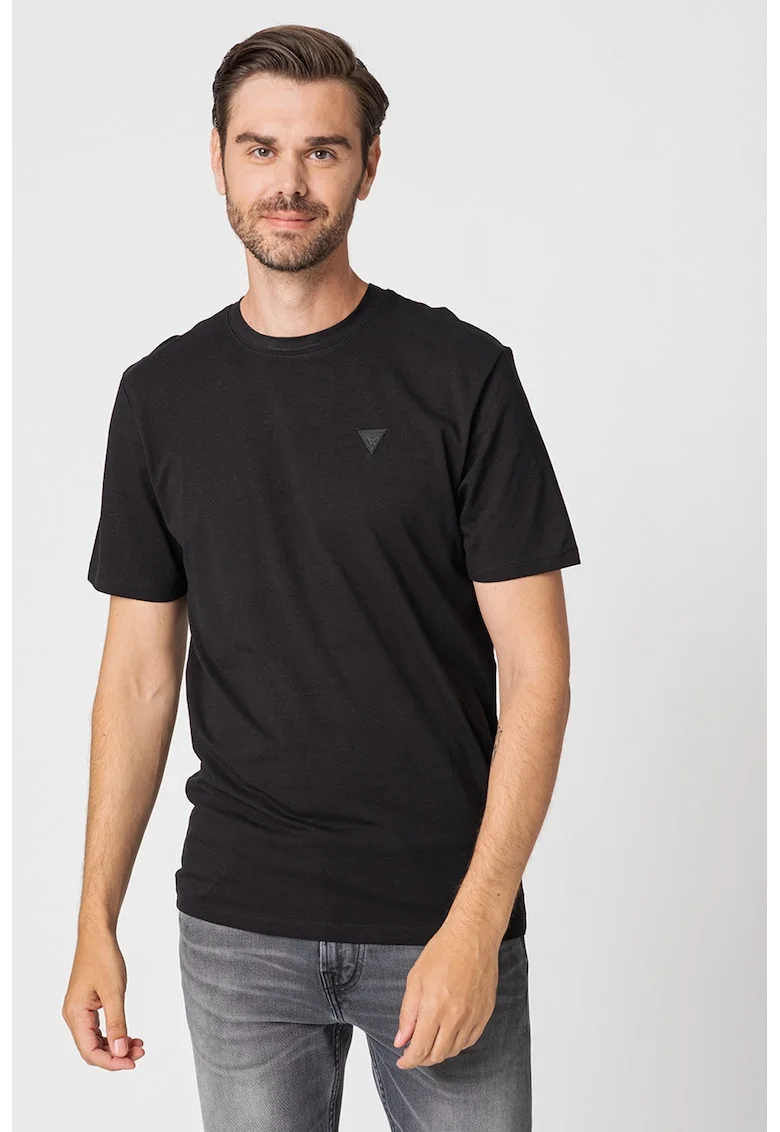 Tricou din amestec de modal, pentru fitness, Negru