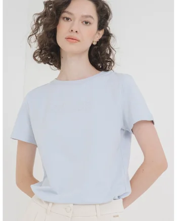 Tricou cu logo, pentru fitness, Albastru deschis/Argintiu
