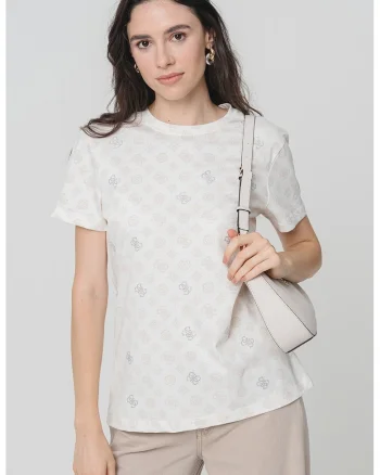 Tricou regular-fit din bumbac, Roz pastel/Alb murdar
