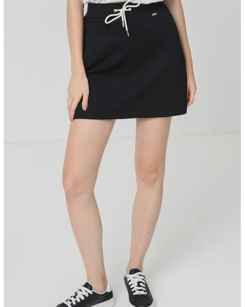 Fusta mini cu snur in talie, Negru