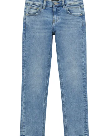 Blugi slim fit cu talie medie, Albastru deschis
