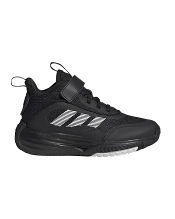 Pantofi Own The Game 3.0 cu bareta velcro pentru baschet, Alb/Negru