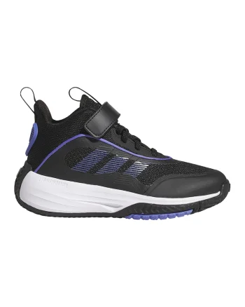 Pantofi Own The Game 3.0 cu bareta velcro pentru baschet, Negru/Albastru