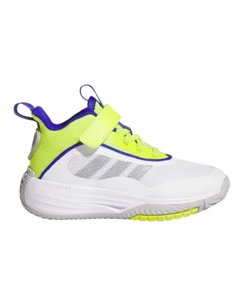 Pantofi Own The Game 3.0 cu bareta velcro pentru baschet, Galben neon/Gri cenusiu/Alb optic