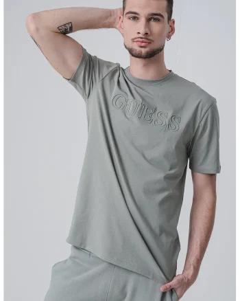 Tricou cu logo in relief, pentru antrenament, Verde inchis/Kaki