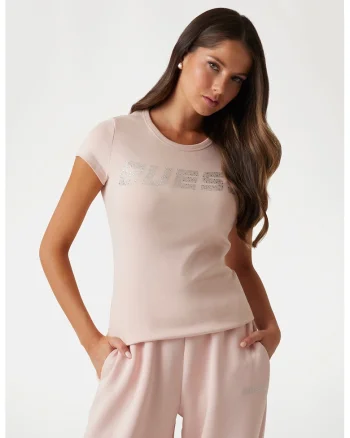 Tricou slim-fit pentru antrenament, Roz pal