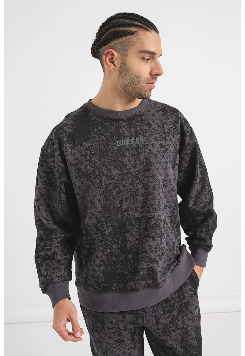 Bluza de trening cu logo, pentru fitness, Negru