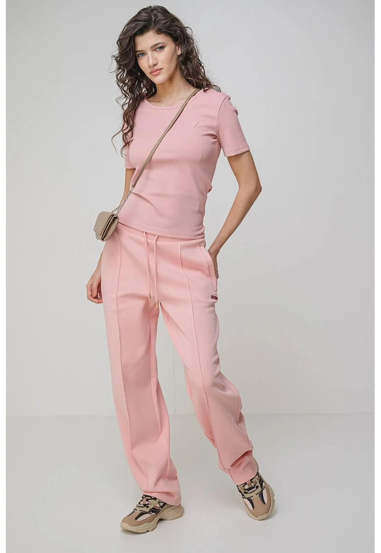Tricou slim fit, pentru fitness, Roz pastel