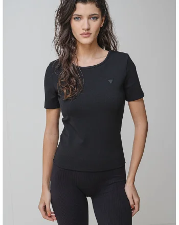 Tricou slim fit, pentru fitness, Negru
