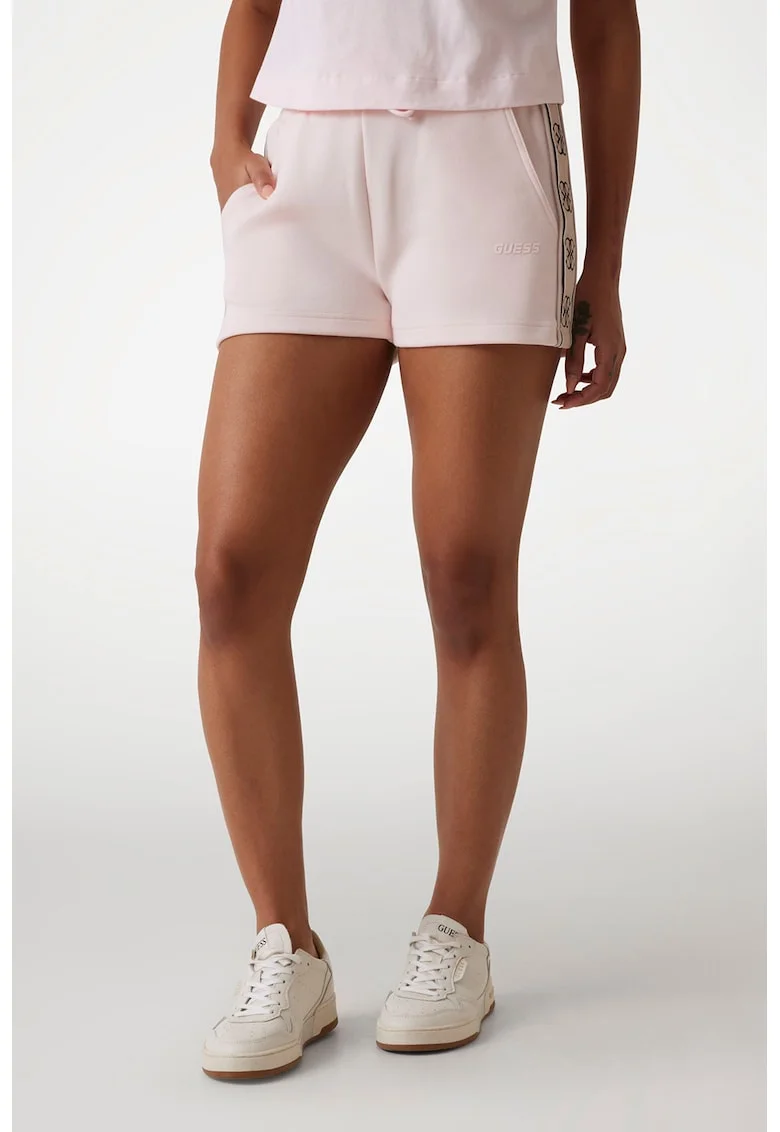 Pantaloni scurti cu snur, pentru fitness, Negru/Roz deschis