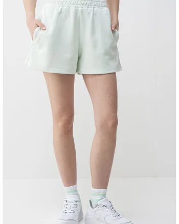 Pantaloni scurti cu broderie logo, Verde menta