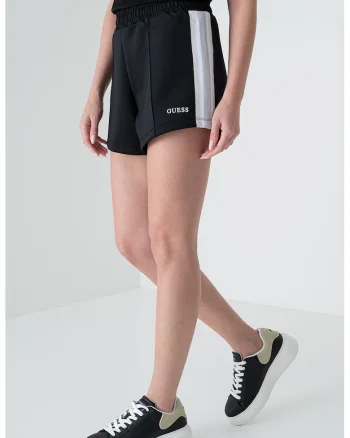 Pantaloni scurti cu talie inalta pentru fitness, Negru