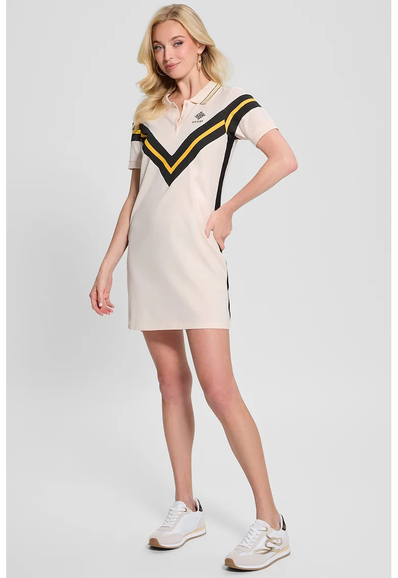 Rochie cu logo pentru golf, Negru/Galben/Crem