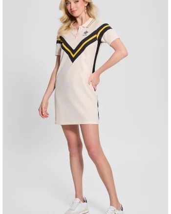 Rochie cu logo pentru golf, Negru/Galben/Crem