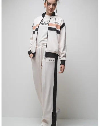 Bluza de trening cu fermoar, pentru antrenament, Alb/Negru