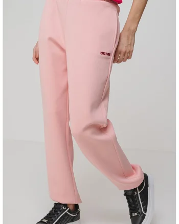 Pantaloni cu buzunare laterale, pentru fitness, Roz pastel