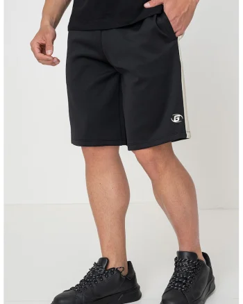 Bermude cu croiala ampla pentru fitness, Negru/Verde pal