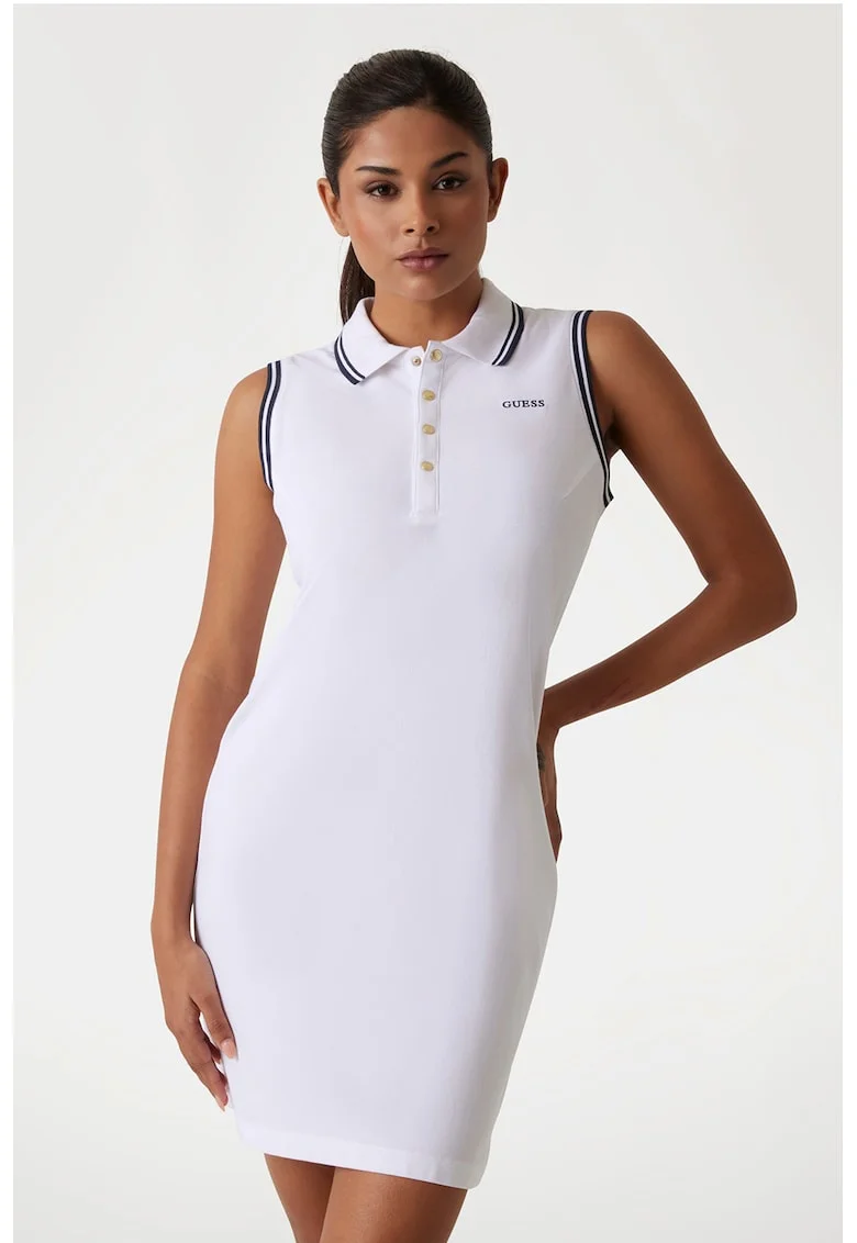 Rochie-tricou fara maneci, Alb