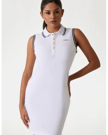 Rochie-tricou fara maneci, Alb