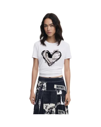 Tricou  Letter Core 48969, Alb