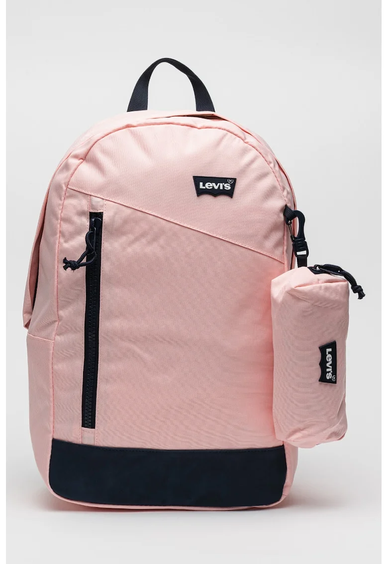 Rucsac cu logo, Negru/Roz pastel