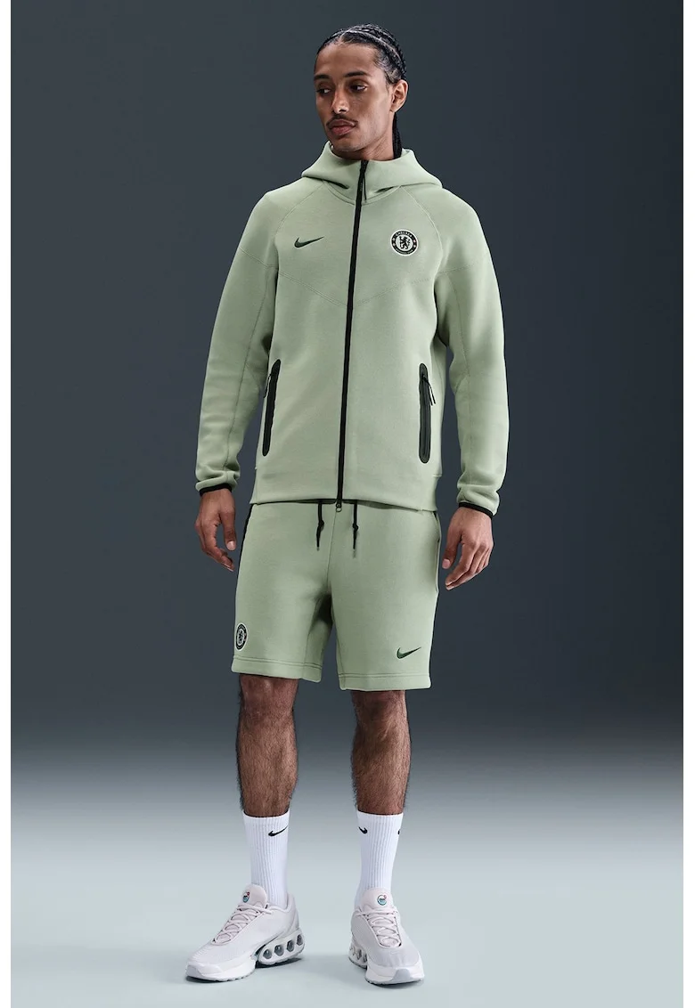 Hanorac cu fermoar, pentru fotbal Chelsea FC Tech, Verde pal