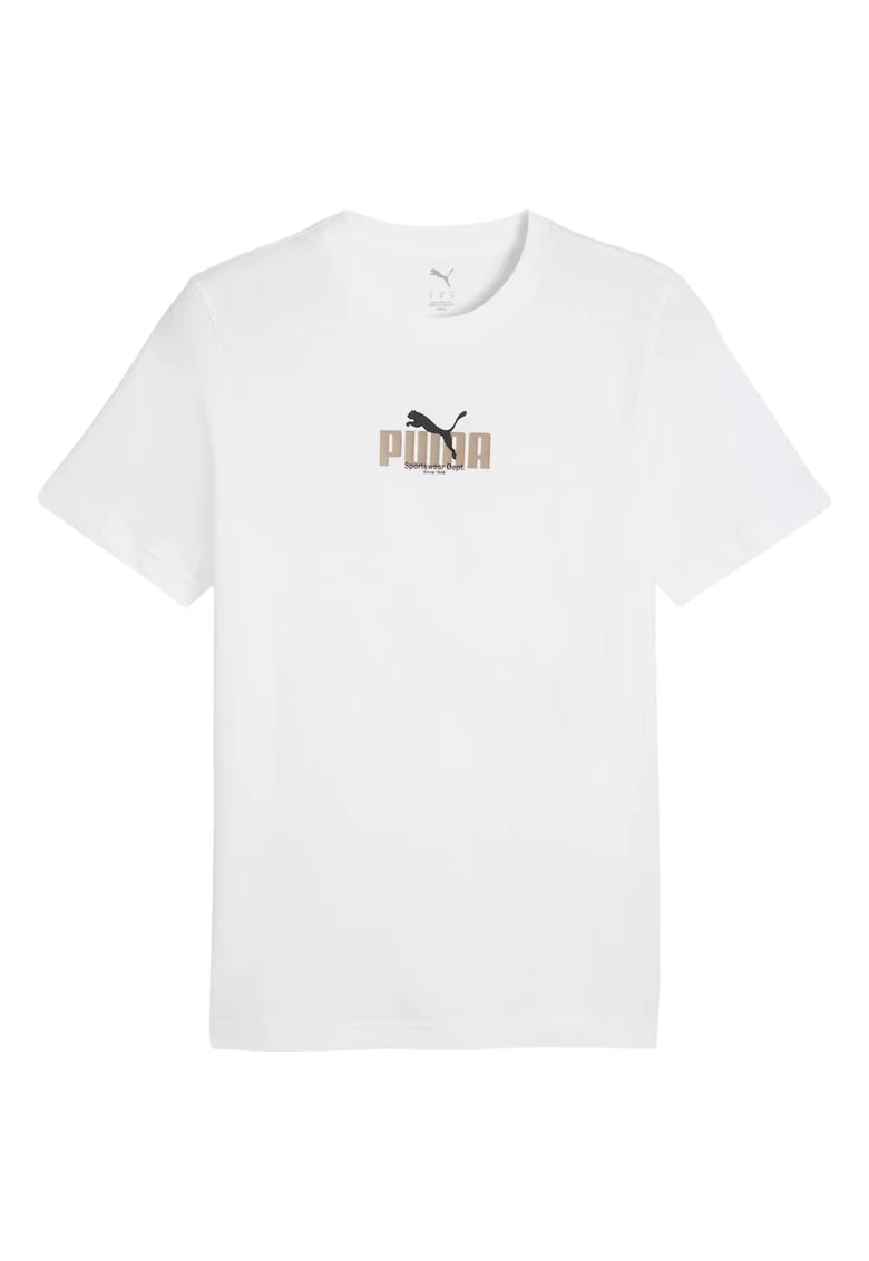 Tricou barbat,  maneca scurta, text grafic, alb, bumbac
