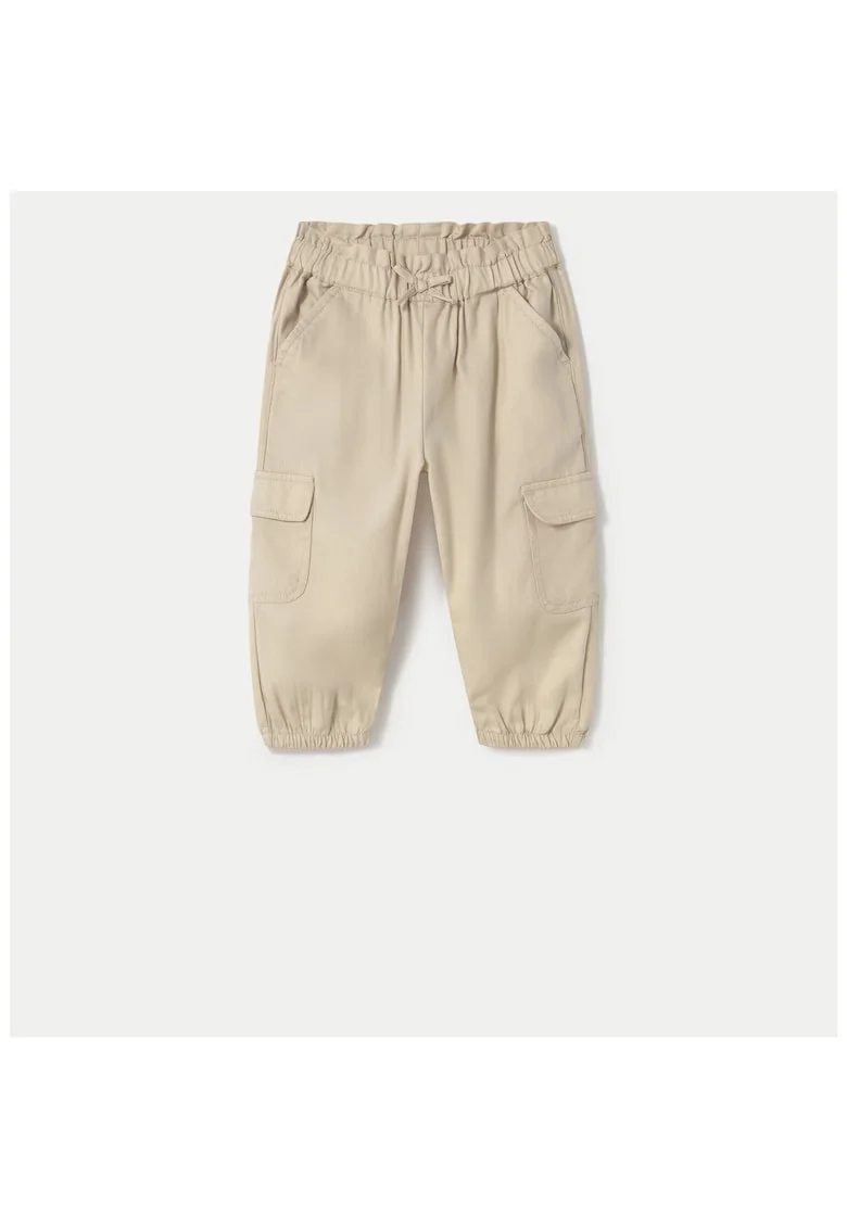 Pantaloni copii,  bumbac si lyocell, 48679, Bej