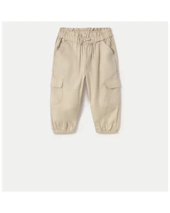 Pantaloni copii,  bumbac si lyocell, 48679, Bej