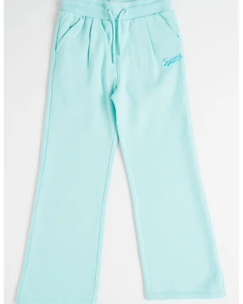Pantaloni de trening cu buzunare laterale si snur, Verde menta