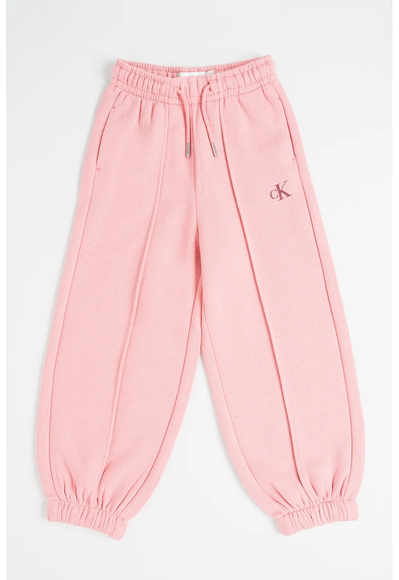 Pantaloni de trening conici cu snur, Roz melange