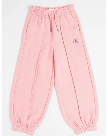 Pantaloni de trening conici cu snur, Roz melange