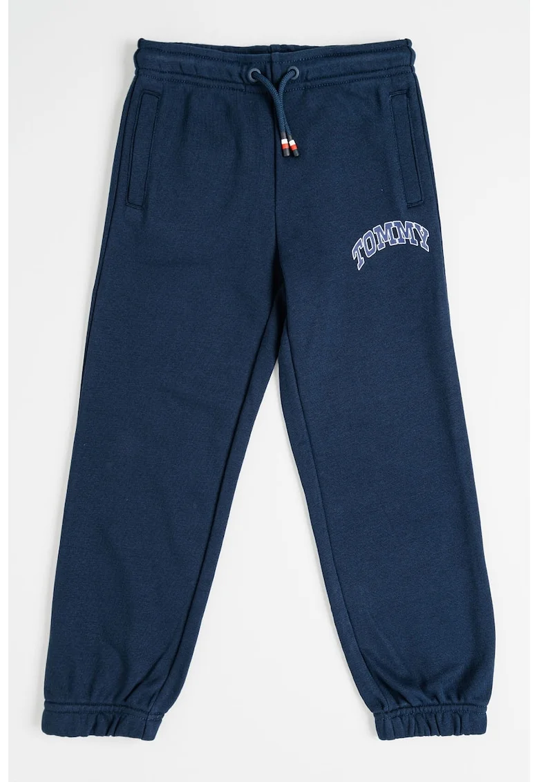 Pantaloni de trening cu imprimeu logo, Bleumarin