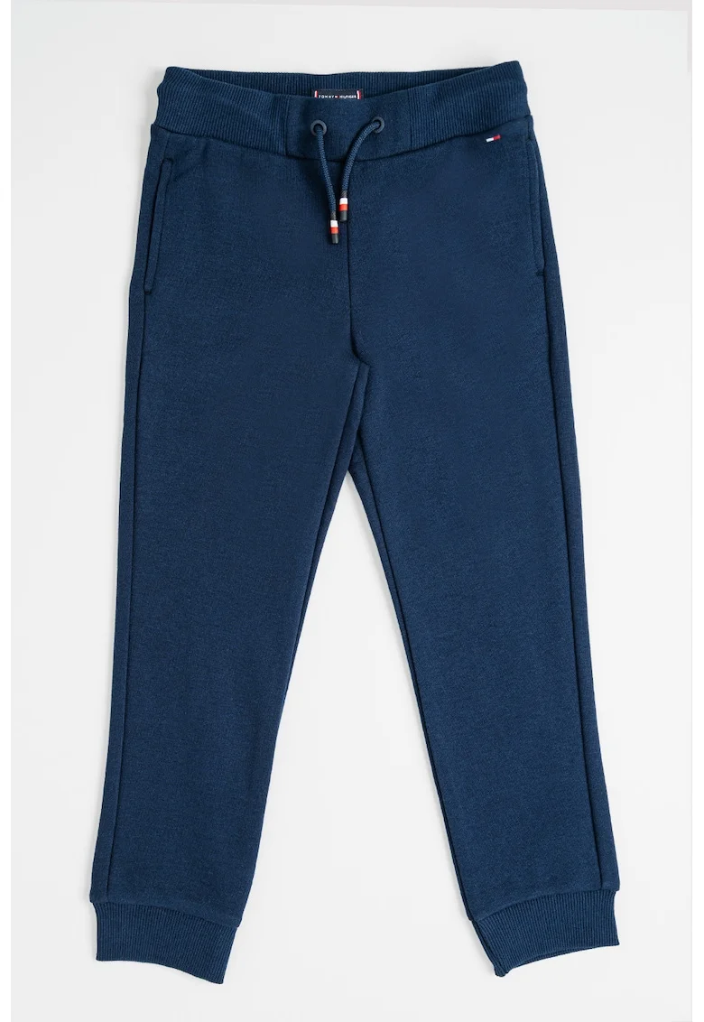 Pantaloni de trening din bumbac organic cu snur in talie, Albastru ultramarin