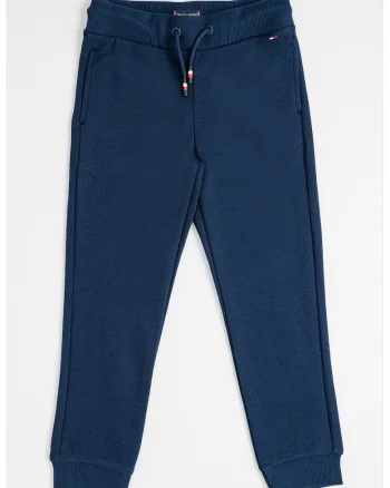 Pantaloni de trening din bumbac organic cu snur in talie, Albastru ultramarin