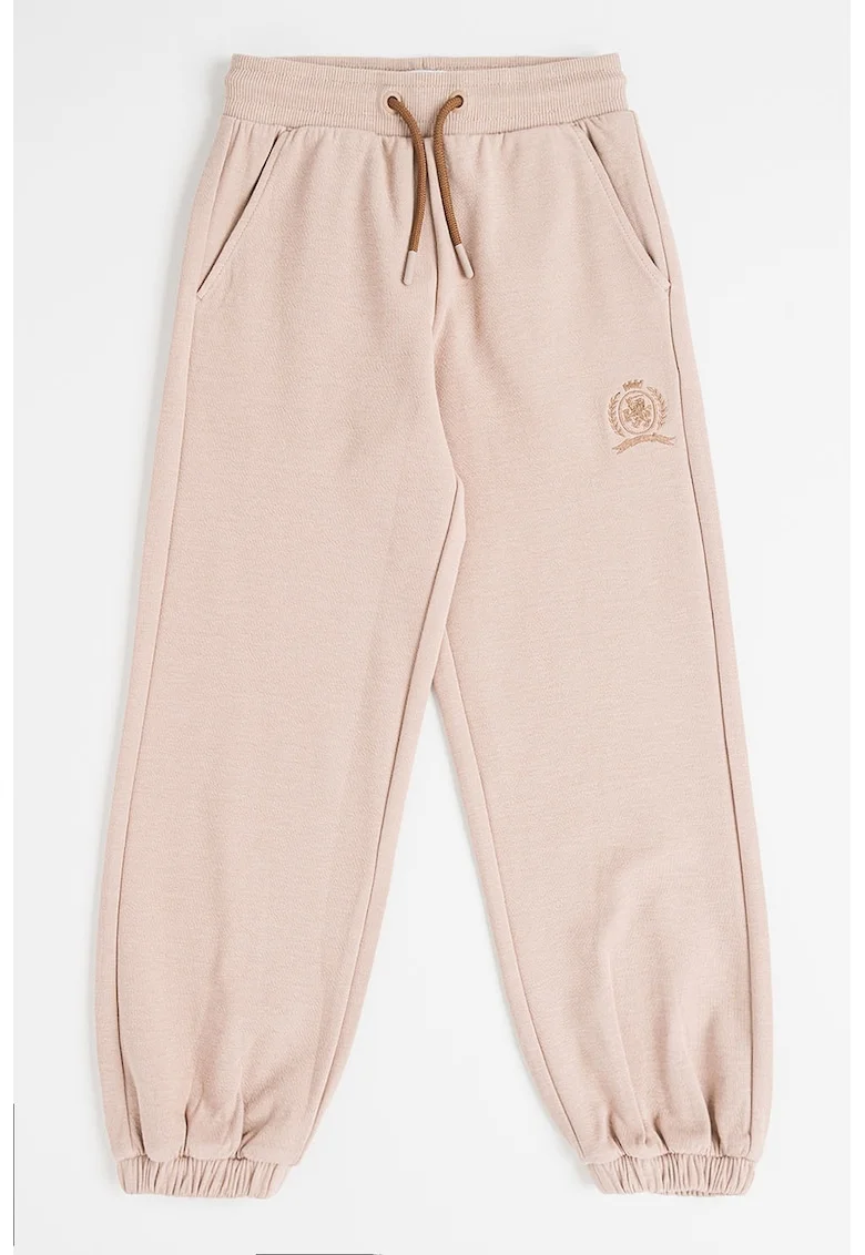Pantaloni de trening relaxed-fit cu logo, Maro deschis