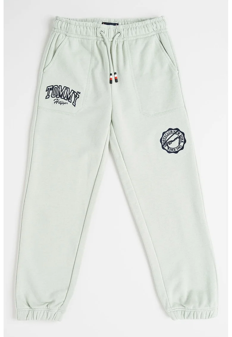 Pantaloni de trening cu doua buzunare, Albastru ultramarin/Verde pal