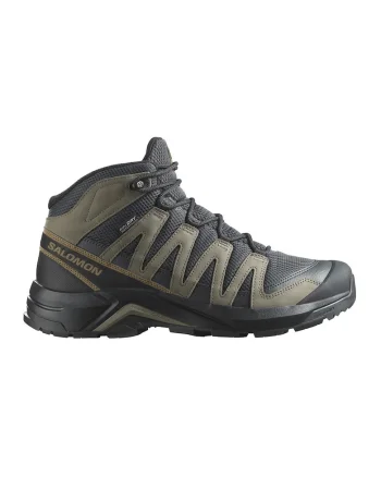 Pantofi mid-cut cu tehnologie Gore-Tex pentru drumetii X-Adventure Recon, Kaki/Gri antracit