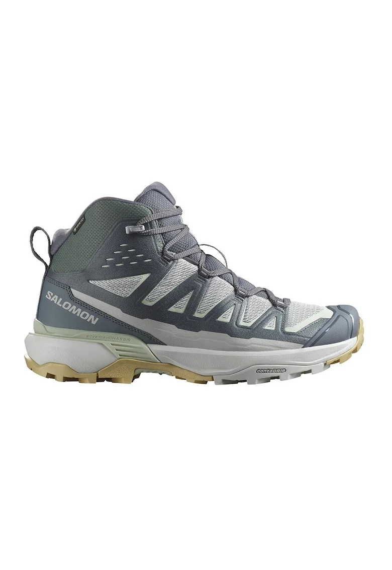 Ghete mid-cut cu tehnologie Gore-Tex pentru drumetii X Ultra 360 Edge, Verde/Gri deschis/Gri carbune