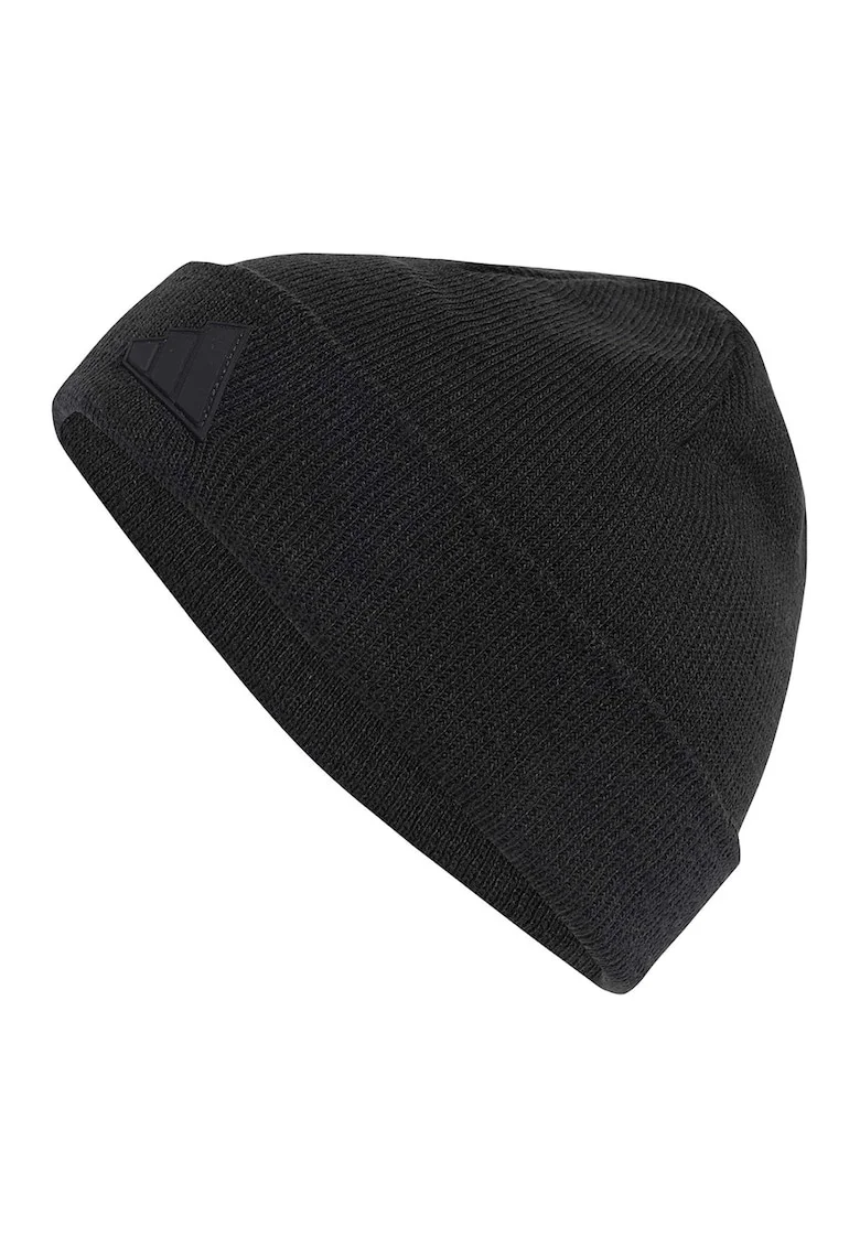 Caciula tricotata cu detaliu logo, Negru